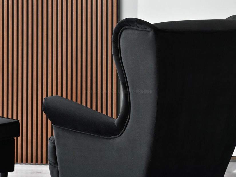 Kreslo ušiak Margis (čierna)