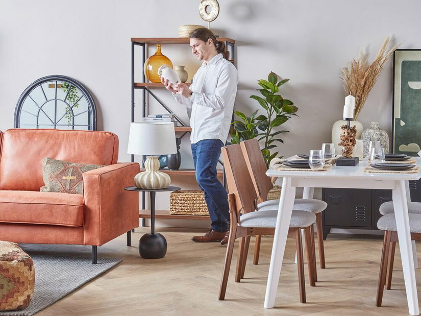 Canapea de trei locuri din piele SKIVE (maro) *vânzare