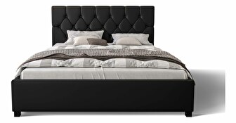 Manželská posteľ 160 cm Sylvie (čierna) (s roštom a úložným priestorom)
