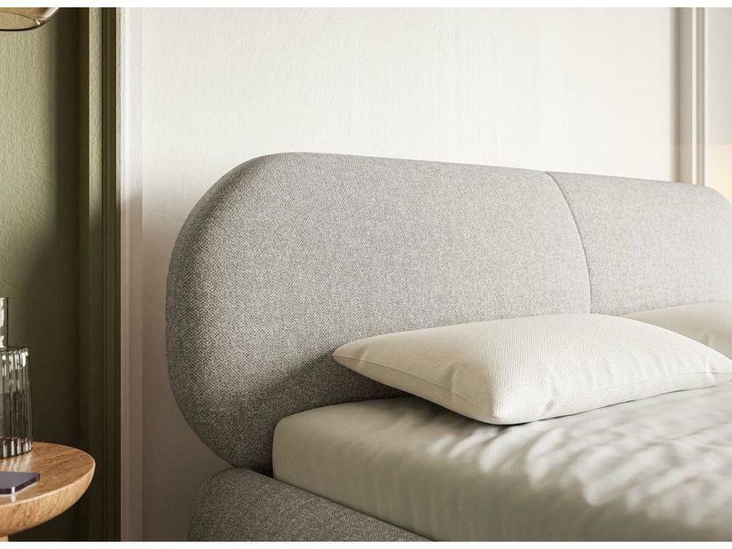 Manželská posteľ 140 cm Octave 140 (s roštom) (s úl. priestorom) (svetlá sivá + zlatá)