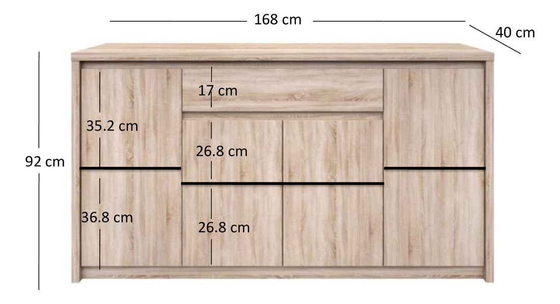 Comodă Noella (Stejar sonoma)