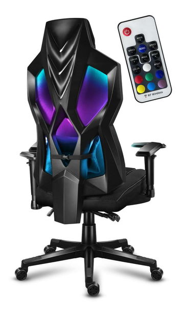 Herné kreslo Cruiser 6.2 (čierna + viacfarebná) (s LED osvetlením)