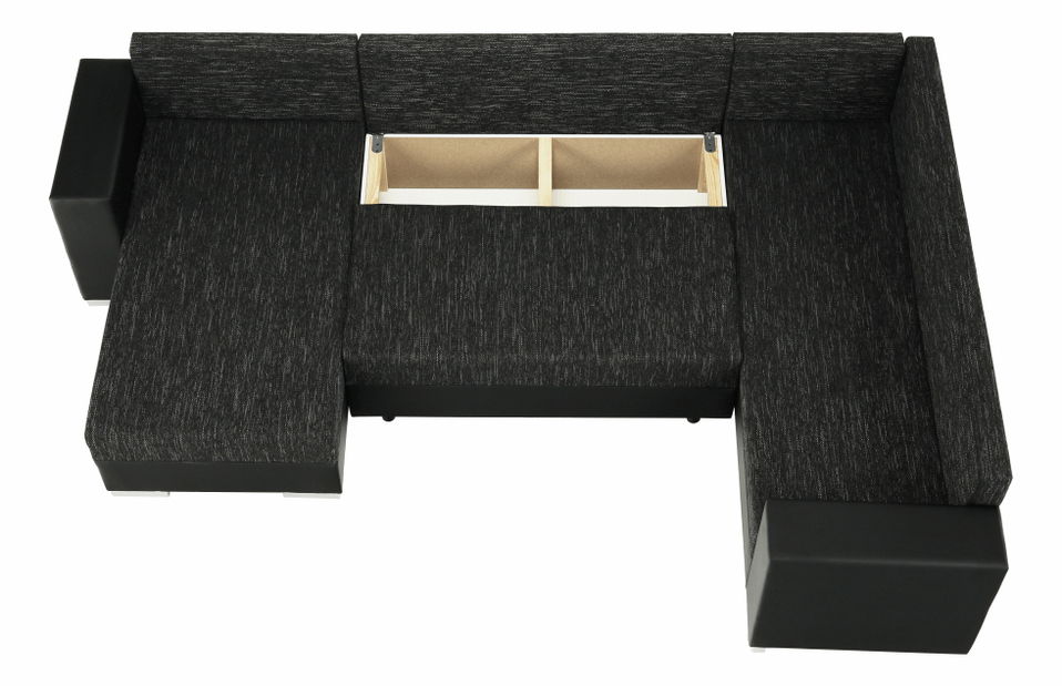 Rohová sedačka v tvare U Stalira (čierna) *bazár