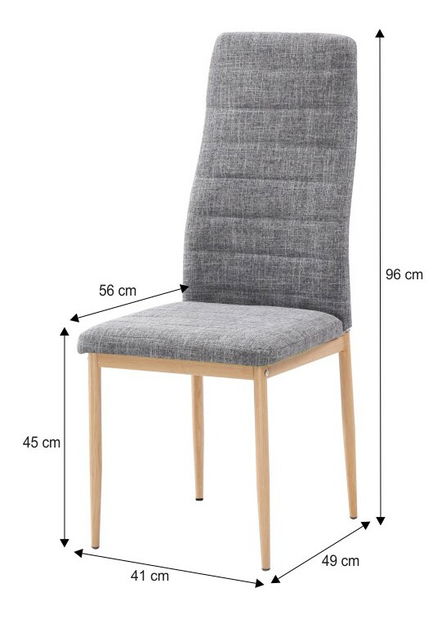 Blagovaonska stolica Collort nova (svjetlosiva + bukva) 