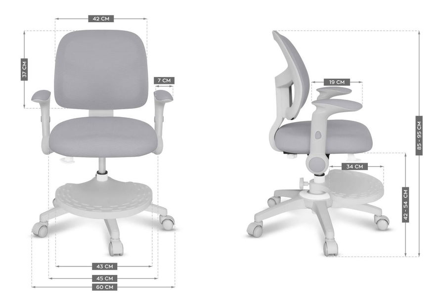Scaun pentru copii Journey 5 (alb + gri)