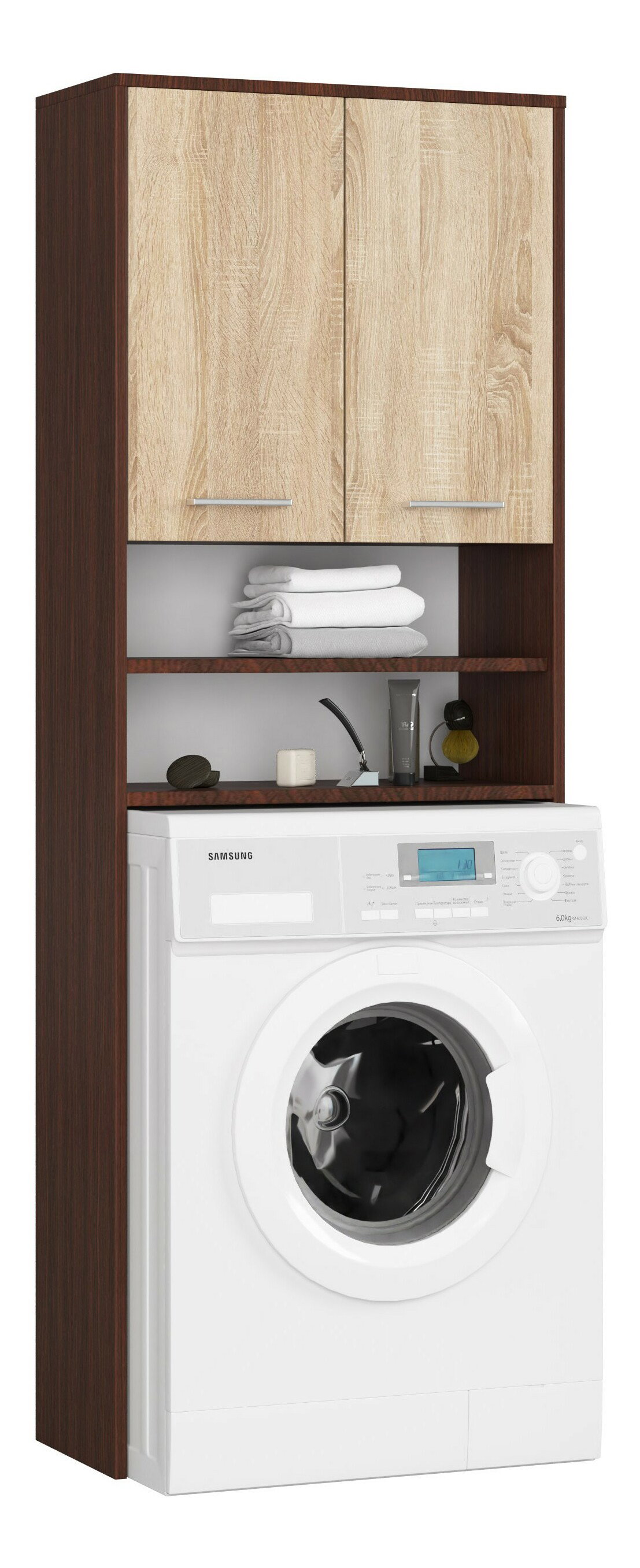 Skrinka na práčku Farid TYP5 (wenge + dub sonoma)