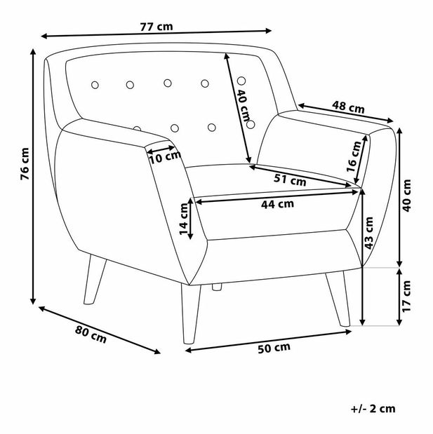Kreslo Malmo (modrá)