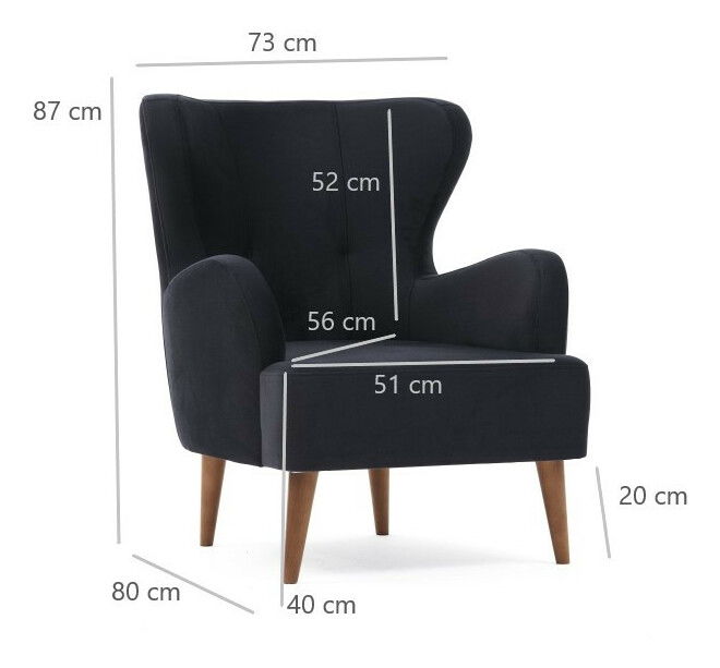 Füles fotel Kaveh 1 (antracit)