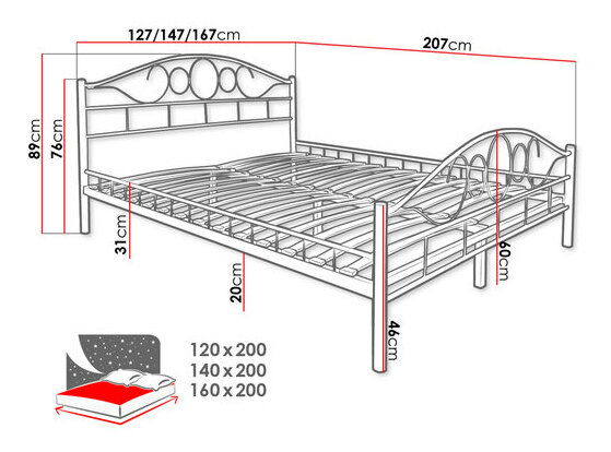 Pat metalic Marigold (Negru) (160x200)