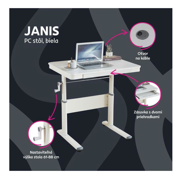 Masă PC Janina (alb)