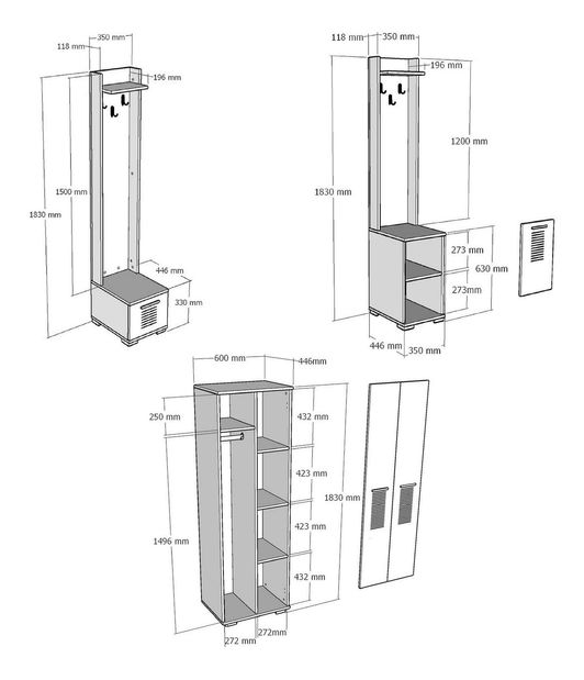 Predsieňová zostava Vipapo 2 (biela) 