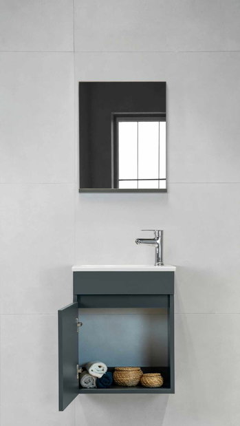 Kúpeľňová skrinka Fitti (antracit) (so zrkadlom)