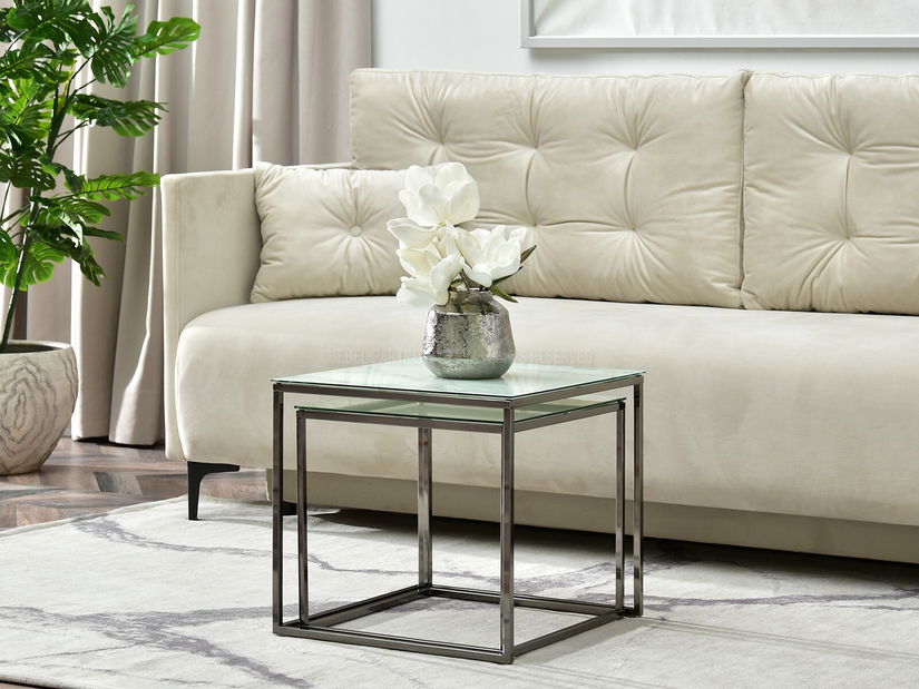 Măsuță de cafea Prana Law (marmură albă + negru)