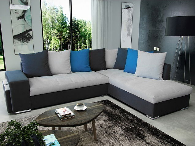 Sarok kanapé Jacelyn (sötétszürke + világos szürke) (J)