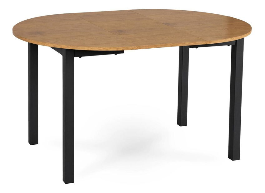 Masă extensibilă de sufragerie Klebanov (stejar + negru) (pentru 4-6 persoane) *resigilat