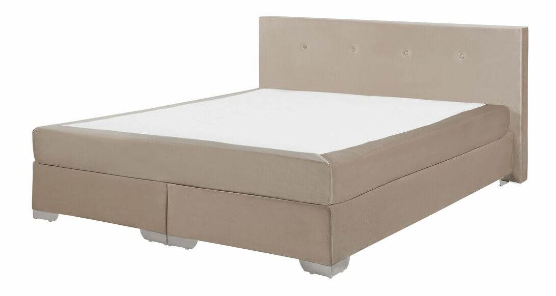 Bračni krevet Boxspring 180 cm CONSOLE (s podnicom i madracem) (bež)