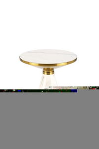 Masă de cafea Toby (marmură albă + auriu)