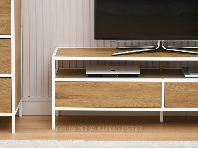 TV asztal/szekrény Soren Rtv (tölgy + fehér)