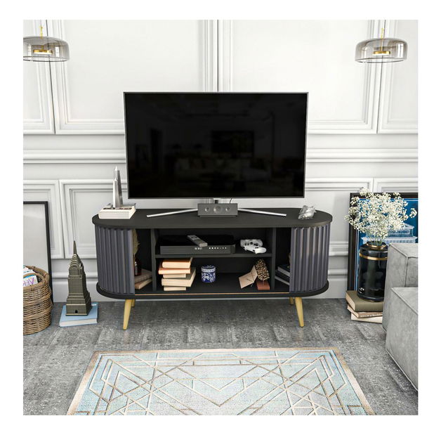 TV asztal/szekrény Stark 140 (fekete + antracit) 