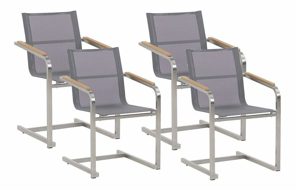 Set 4 buc scaune de grădină Cleopatra (gri)