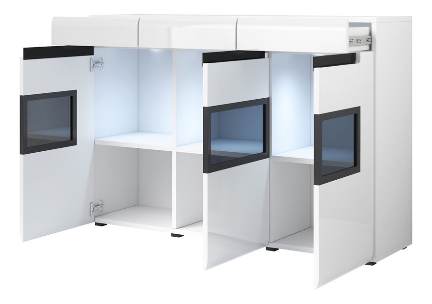 Vitrína Hayle Typ 43 (biely + biely vysoký lesk)