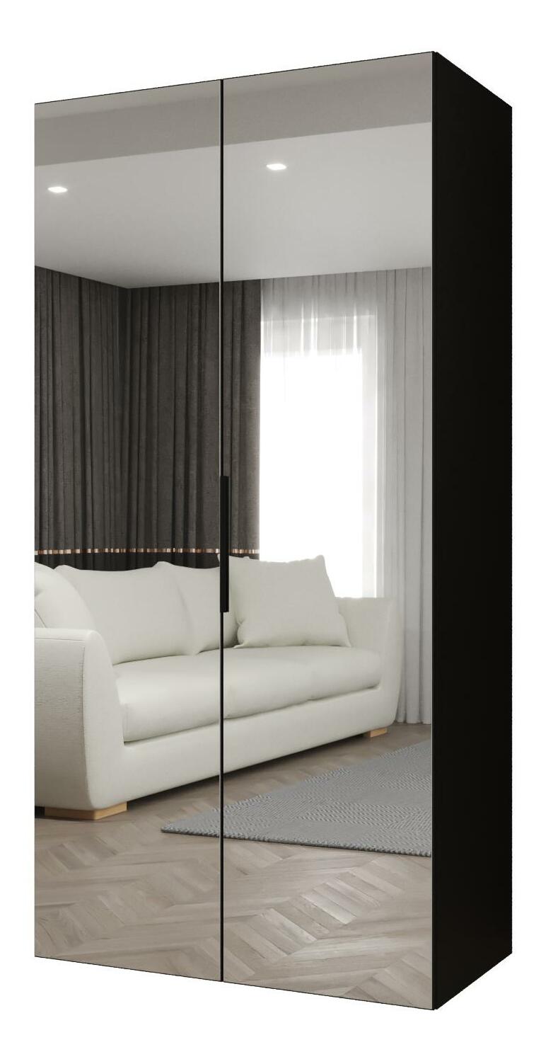 Dulap de haine 100 cm Mirabella 3 (Negru + Negru)