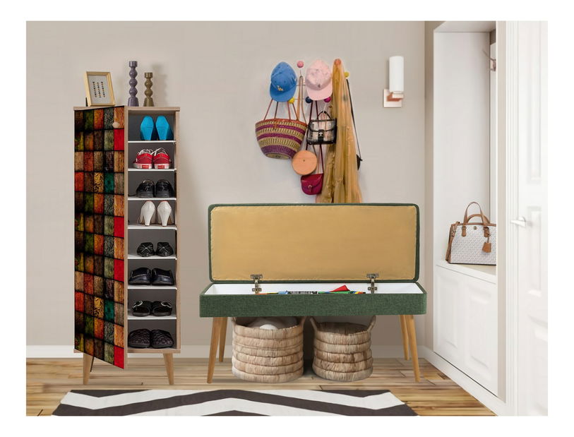 Előszoba Feliz 502 (szonoma tölgy + zöld)