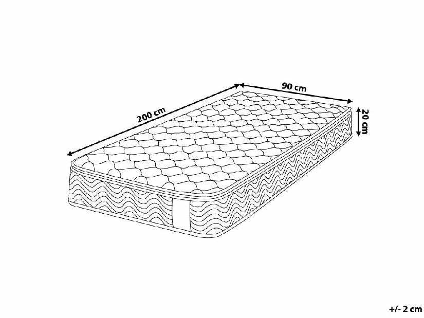 Saltea cu arcuri individuale 90x200 cm SALEOR (tare)