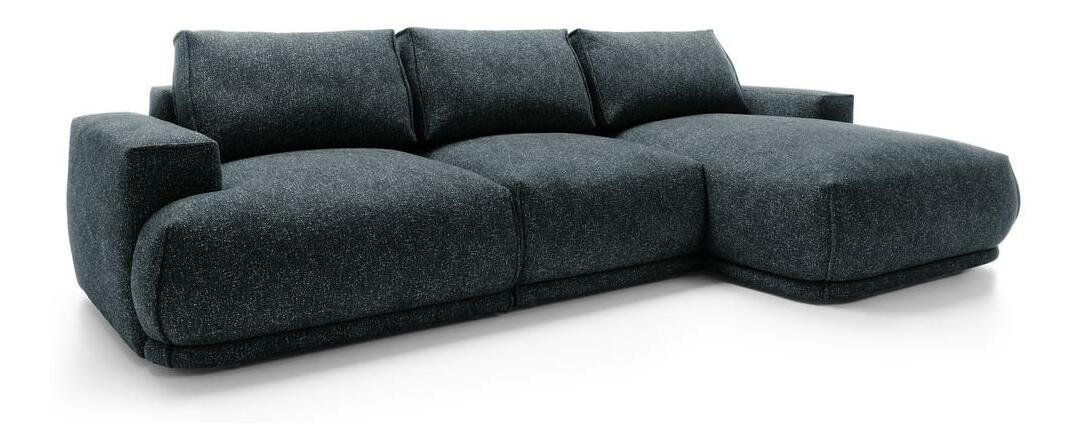 Rohová sedacia súprava Dita (P) (tmavomodrá + čierna)