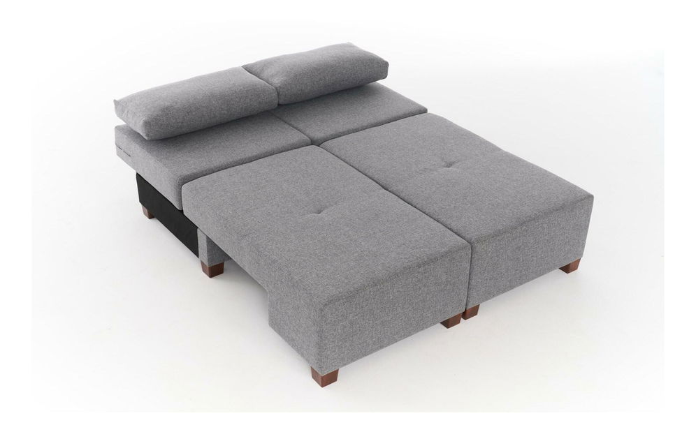 Canapea extensibilă Perenilla L (gri + Nuc)