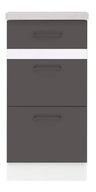 Donji kuhinjski ormarić Junona line D3S/40/82 (Sivi volfram + Sjaj bijeli) 