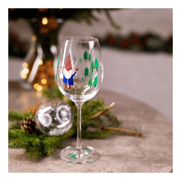 et de 3 pahare de vin 450ml Tipsi trio (motiv de iarnă)