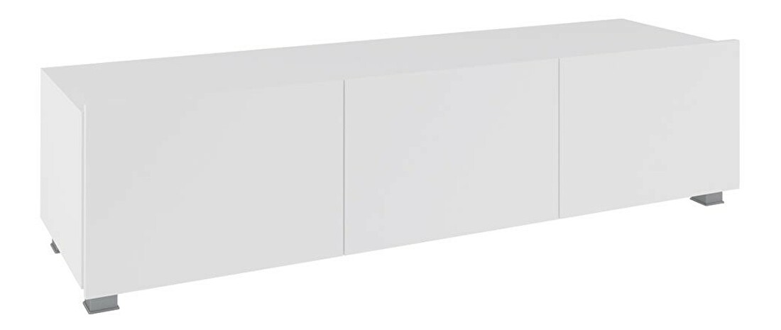 TV stolík/skrinka Brenali 150 BR04 (biela + biely lesk) *výpredaj
