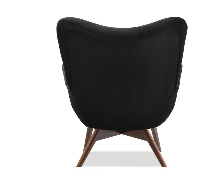 Relaxačné kreslo Florentino (čierny zamat + orech)