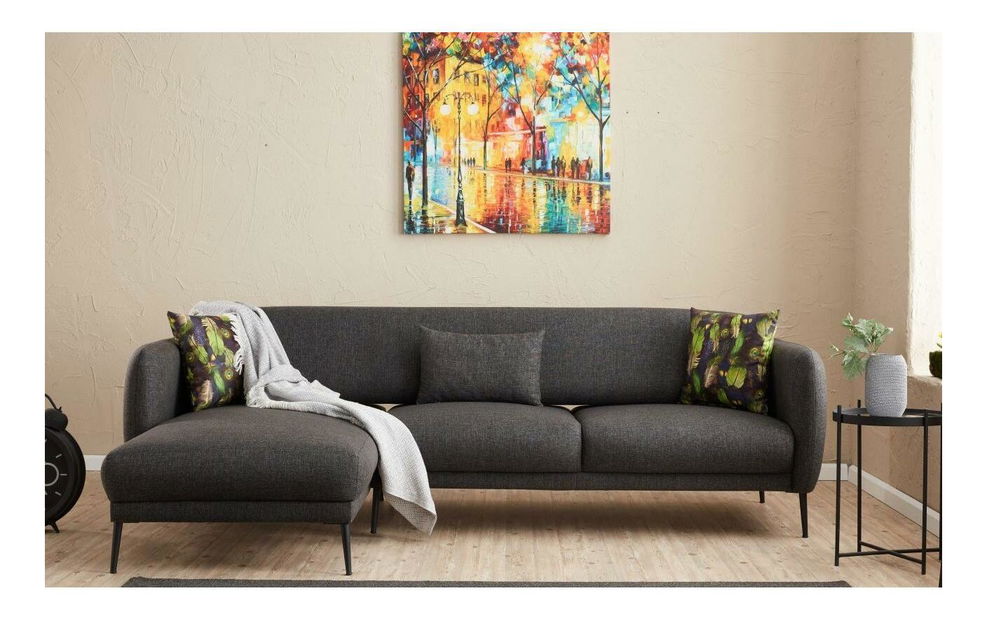 Kutna garnitura Victory (L) (antracit + crna)