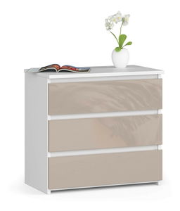 Noćni stolić Calado (bijela + cappuccino sjaj)