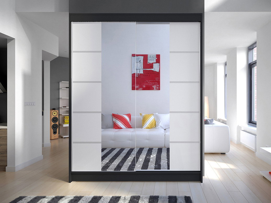 Dulap de haine Chantal 5 (negru + alb)