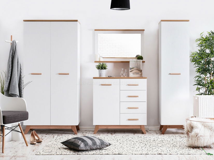 Mobilier cameră studenți Bajas 01 (alb + stejar)