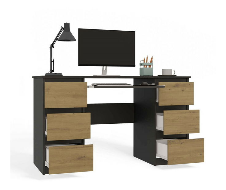 Masă PC Kwazulu 1 (antracit + stejar artisan)