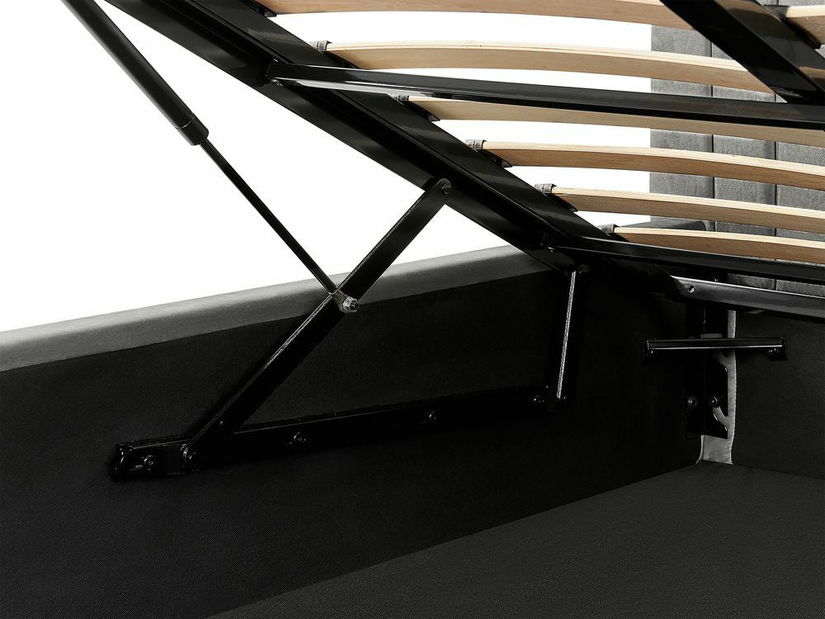 Bračni krevet 140 cm Vakarine (siva) (s podnicom i prostorom za odlaganje)