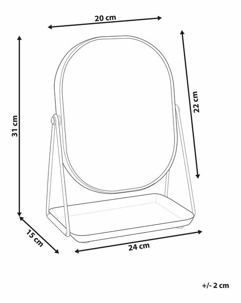 Oglindă cosmetică Chorizo (rozauriu)