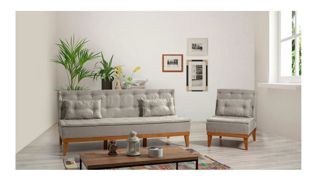 Set canapea fotoliu Fiorucci (crem)