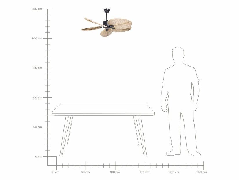 Stropni ventilator sa svjetlom Mamza (prirodna)