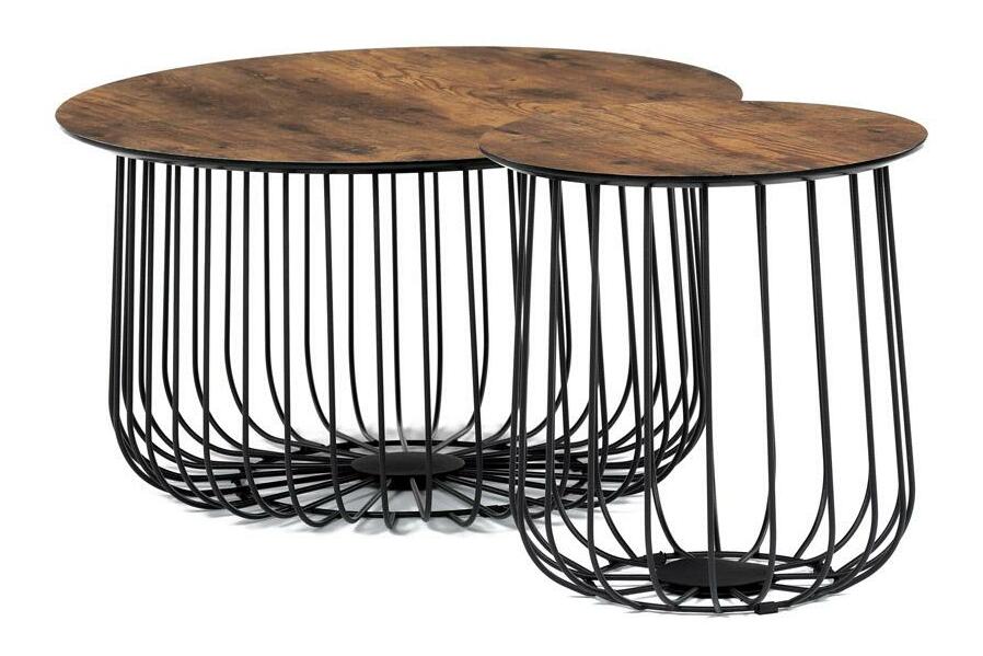 Set 2 konferenčných stolíkov Adelantarla (old style wood)