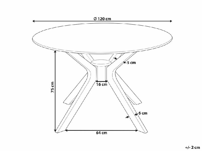 Masă de sufragerie rotundă Tymian (lemn închis) (pentru 4 persoane)