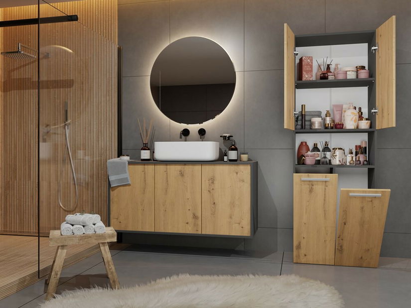 Kúpeľňová skrinka Neltossa 6 (antracit + dub artisan)