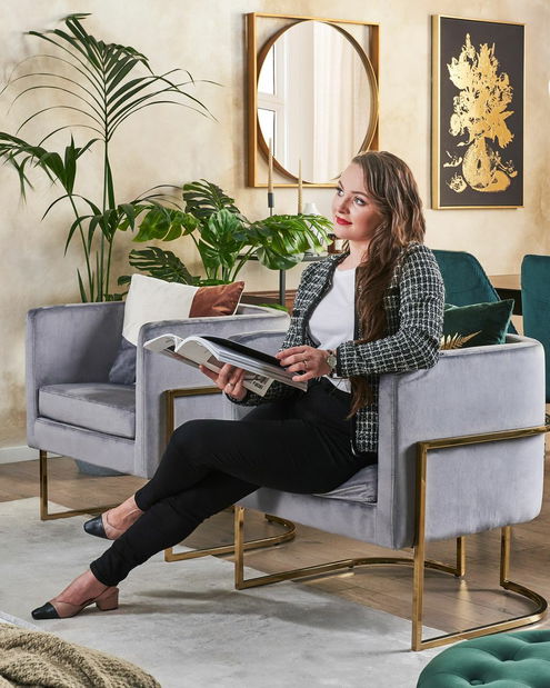 Fotoliu SIKA (zamat) (gri)