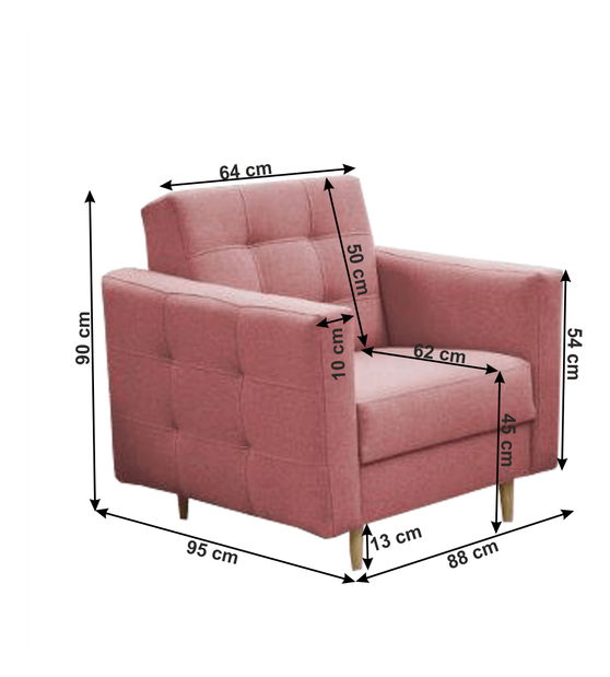 Tapecirana fotelja Armendia (ružičasta)