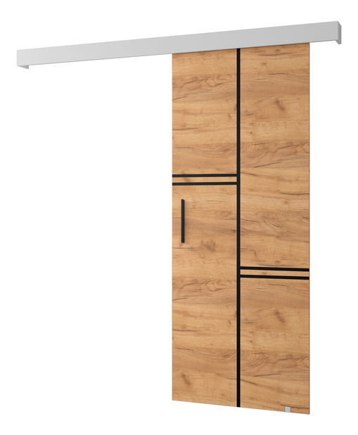 Klizna vrata 90 cm Sharlene VIII (craft zlatni + bijela mat + crna)