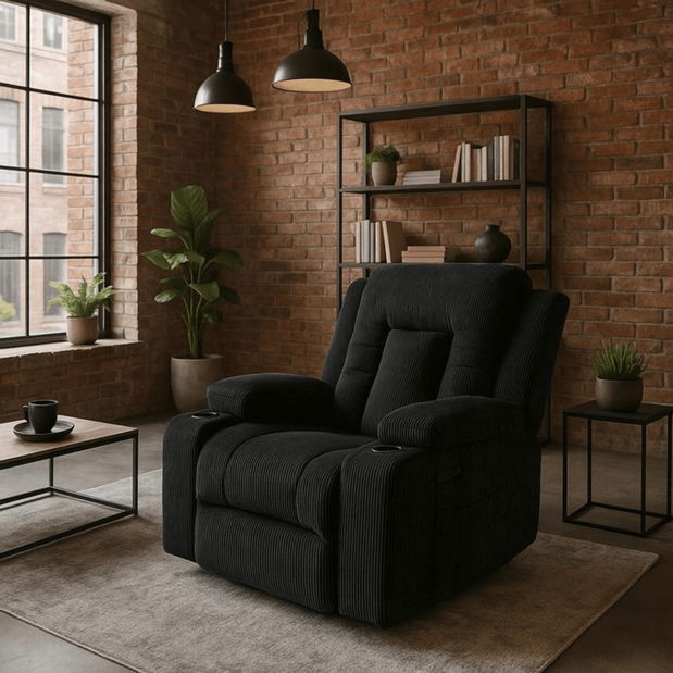 Fotelja za masažu Banesto (crni menčester) 